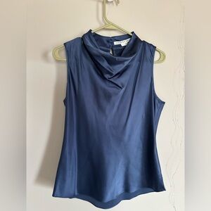Veronica Beard Silk Blend Draped Sleeveless Top Blue Size 4